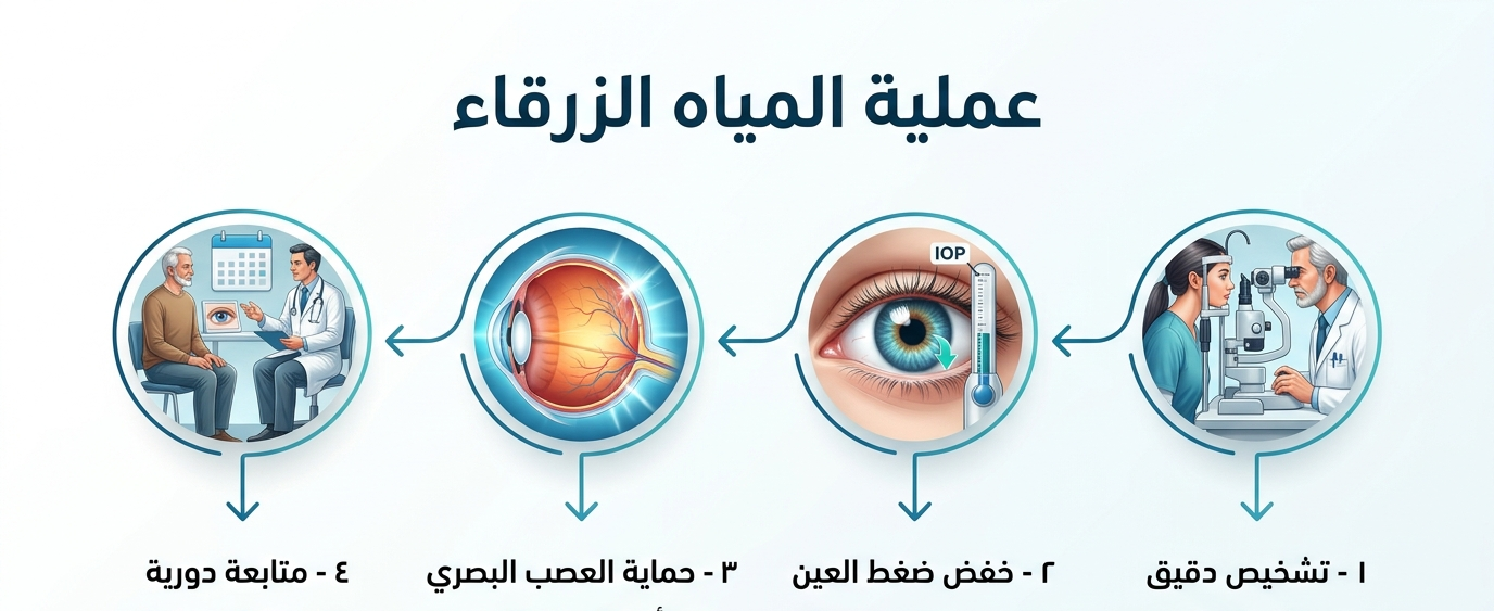 عملية المياه الزرقاء | خطوات العلاج بالإنفوجراف 